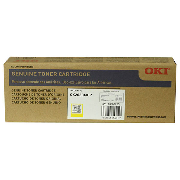 Okidata 43865765 OEM Yellow Toner Cartridge