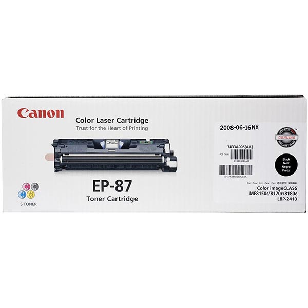 Canon 7433A005AA (EP-87bk) OEM Black Toner Printer Cartridge