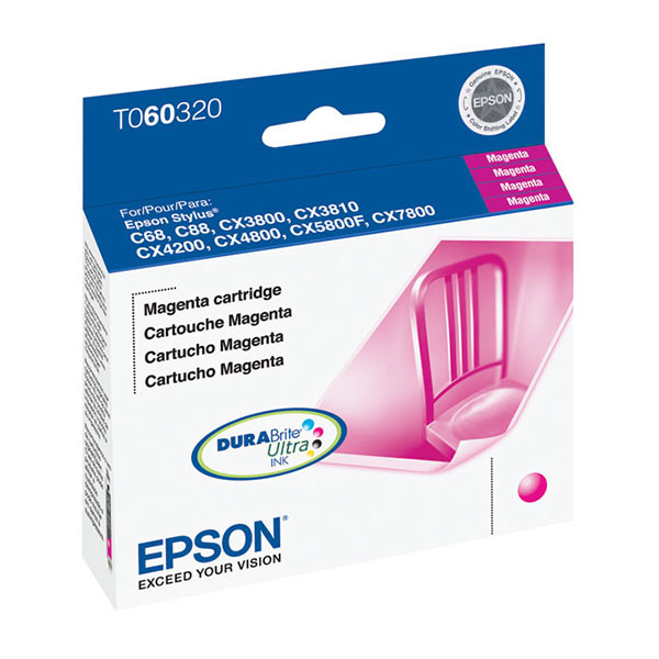 Epson T060320 (Epson 60) OEM Magenta Inkjet Cartridge