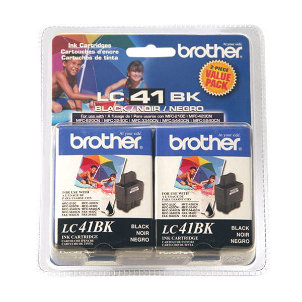 Brother LC-41BK2PKS OEM Black Inkjet Cartridge (2 pk)
