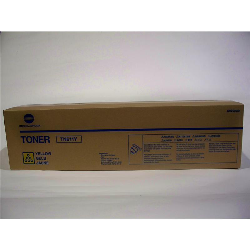 Konica Minolta A070230 (TN-611Y) OEM Yellow Laser Toner Cartridge