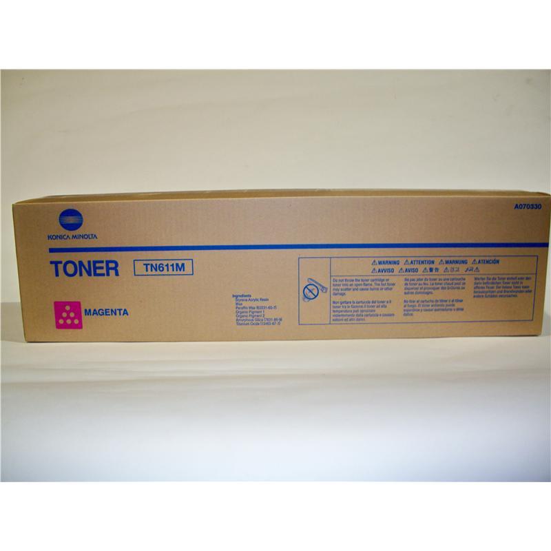 Konica Minolta A070330 (TN-611M) OEM Magenta Laser Toner Cartridge