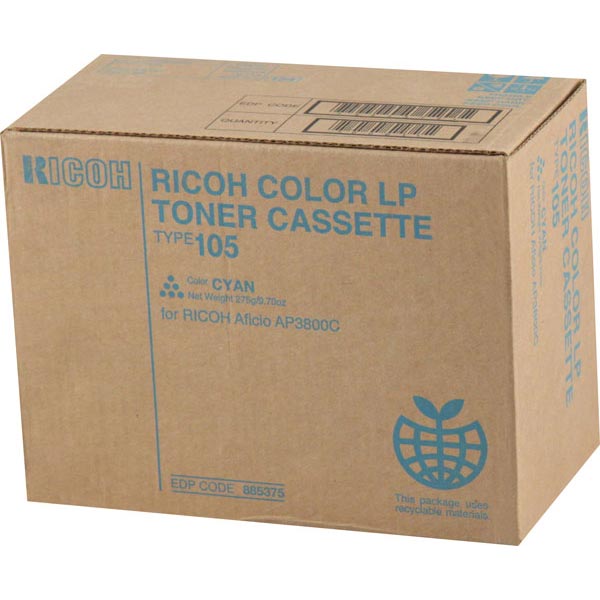 Ricoh 885375 (Type 105) OEM cyan Laser Toner Cartridge