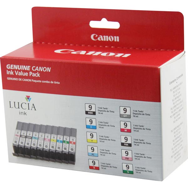 Canon 1033B005 (PGI-9) OEM All Colors Inkjet Cartridge (10 pk)