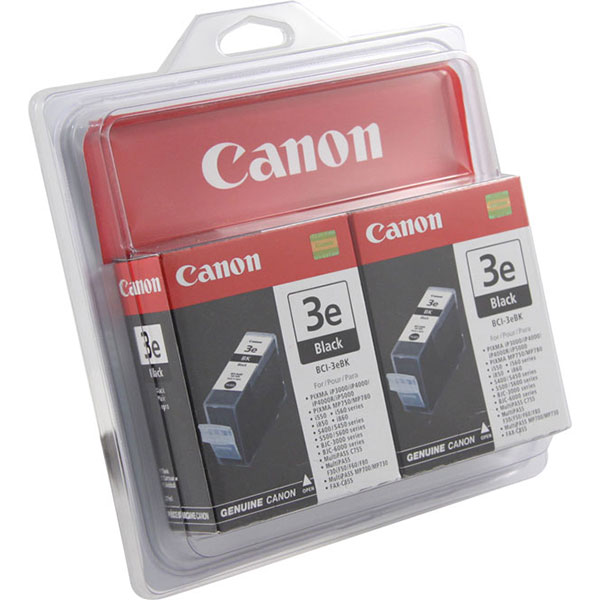 Genuine OEM Canon 4479A271 (BCI-3eBk) Black Inkjet Cartridge (2 pk)