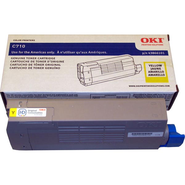 Okidata 43866101 OEM Yellow Toner Cartridge