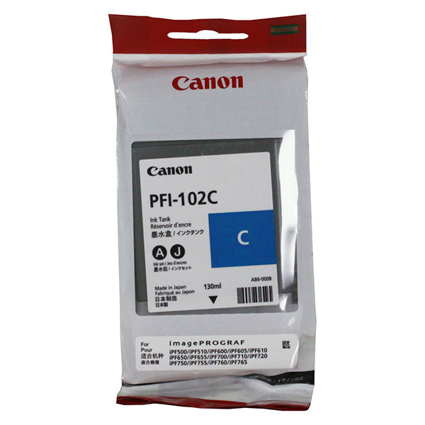 Canon 0896B001 (PFI-102C) OEM Cyan Inkjet Cartridge