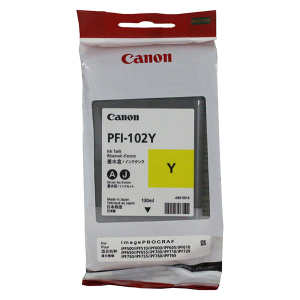 Canon 0898B001 (PFI-102Y) OEM Yellow Inkjet Cartridge