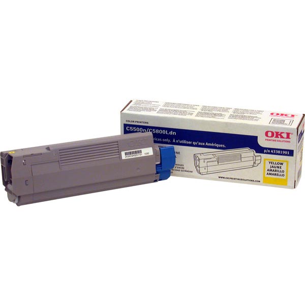 Okidata 43381901 (Type C8) OEM Yellow Toner