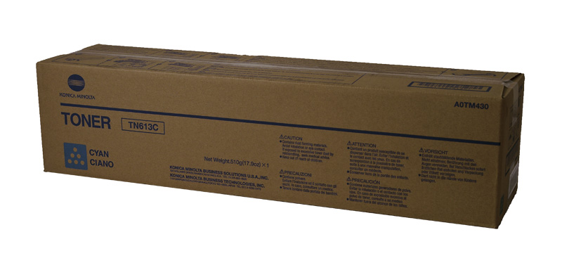 Konica Minolta A0TM430 (TN-613C) OEM Cyan Toner Cartridge