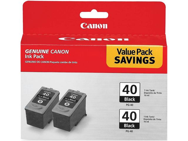 Canon 0615B013 (PG-40) OEM Black Ink Cartridge (Twin Value Pack)