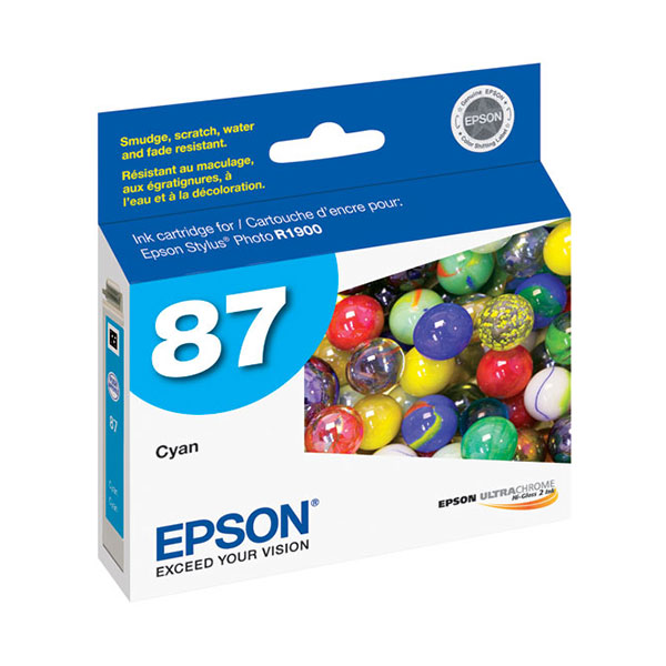 Epson T087220 (Epson 87) OEM Cyan Inkjet Cartridge